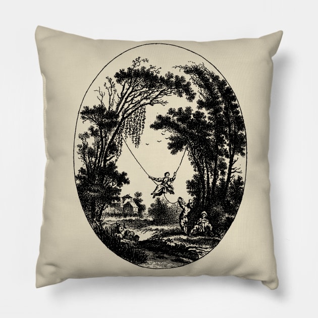 Swing engraving Pillow by metaphysical