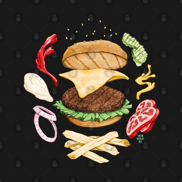 Burger Mandala by SarahWrightArt