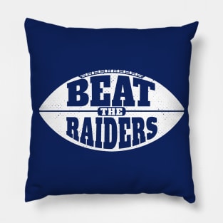 Beat the Raiders // Vintage Football Grunge Gameday Pillow