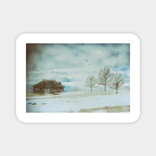 Mountain Cabin - Winter Scene Magnet