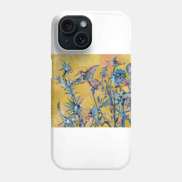 HUMMINGBIRD in the FLOWERS Phone Case by lautir