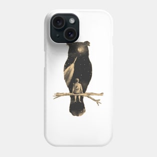 Owl & Man illustration Phone Case