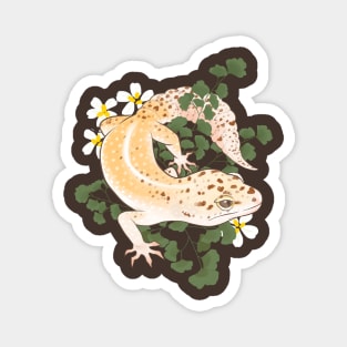 Leopard Gecko and Maidenhair Fern Magnet