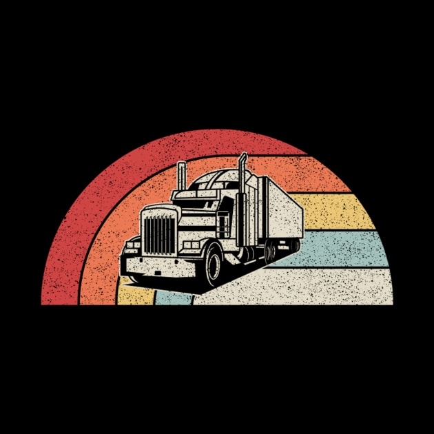 Retro Vintage Truck Trailer Truck Driving Trucker Truck Lover Gift by SomeRays