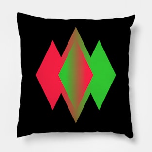 Red-Green Diamonds Pillow