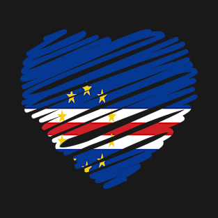 Cape Verde Heart Flag T-Shirt