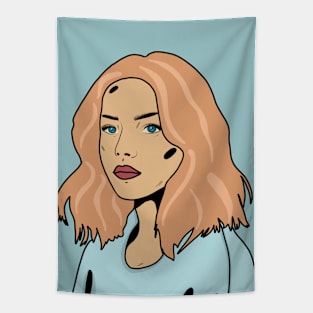 Comic Girl Retro Vintage Style Tapestry