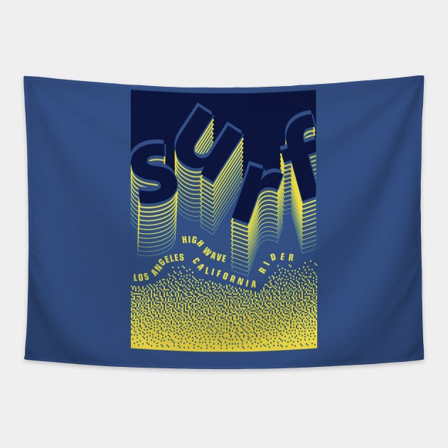 Los Angeles California surf high wave rider Tapestry by SSSD