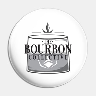 The Bourbon Collective Rocks Glass Logo - Black Text Pin