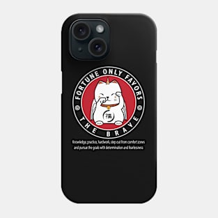 Super Maneki Neko Cat Circle White Phone Case