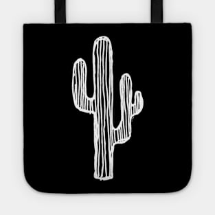 Cactus Doodle White Tote