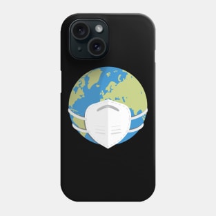 Planet Earth using a face mask Phone Case