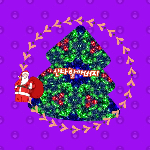 Christmas tree and Santa Claus. by PatternFlower