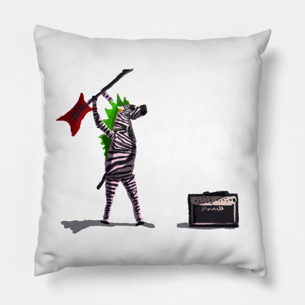 Punk Rock Zebra Pillow by chelsea_morano