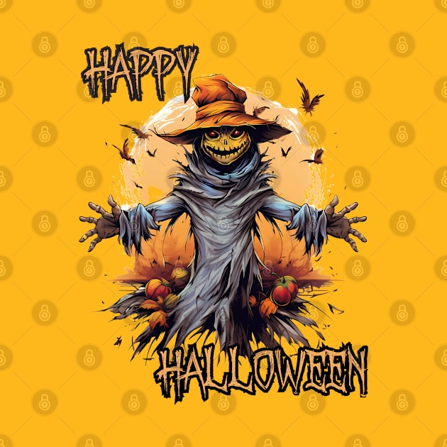 Spooky Scarecrow Happy Halloween by DivShot 