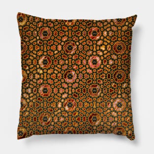 Historical textured and grungy decorative repeated pattern Pillow