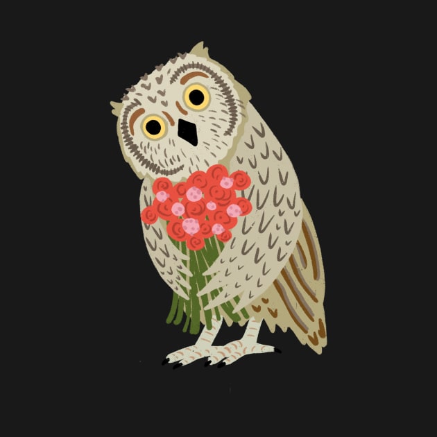 Owl with Flowers by Das Brooklyn