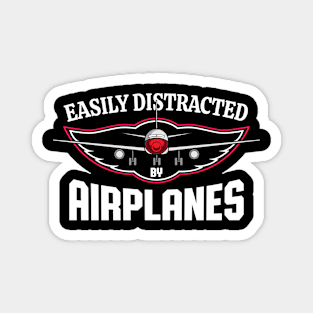 Easily Distracted By Airplanes Aviation Magnet