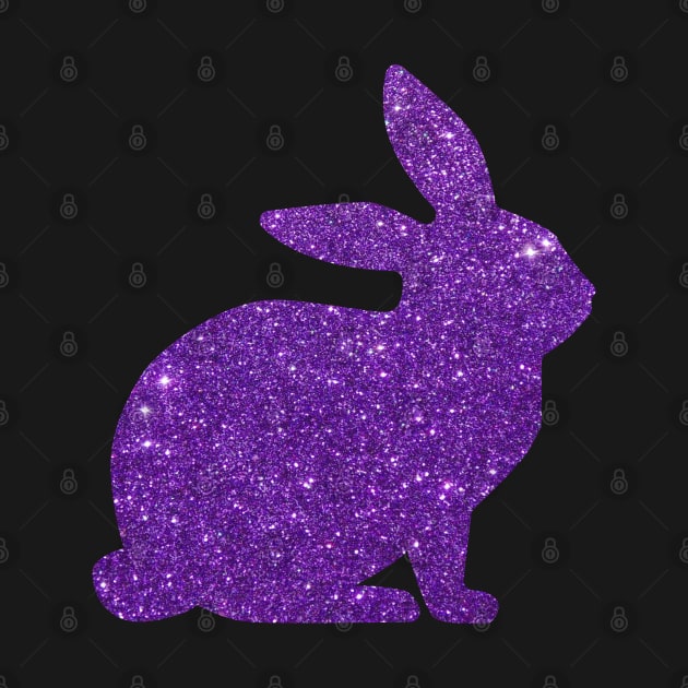 Purple Faux Glitter Easter Bunny by Felicity-K