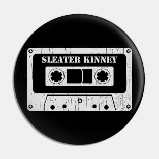 Sleater Kinney - Vintage Cassette White Pin