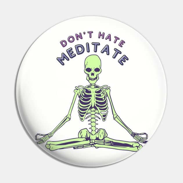 Zen skeleton Pin by Moonpixels