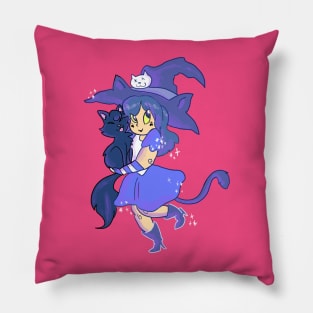 Witchy Cat Girl Pillow