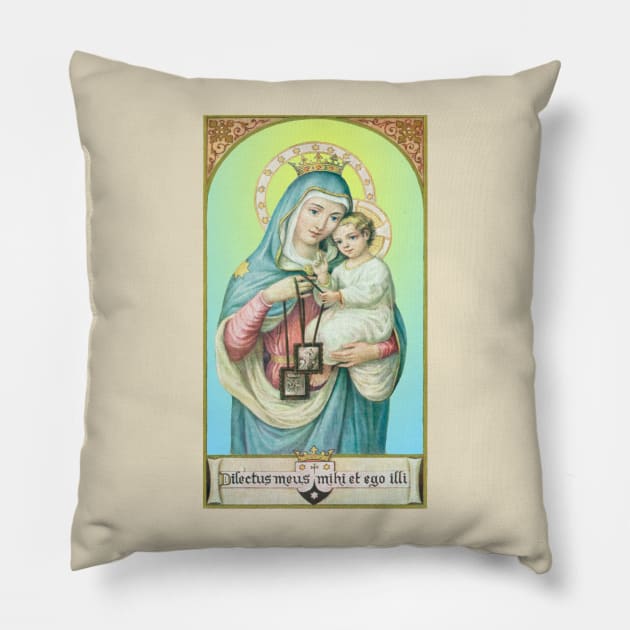 Our Lady of Mt. Carmel, a tender image Pillow by Catholicamtees