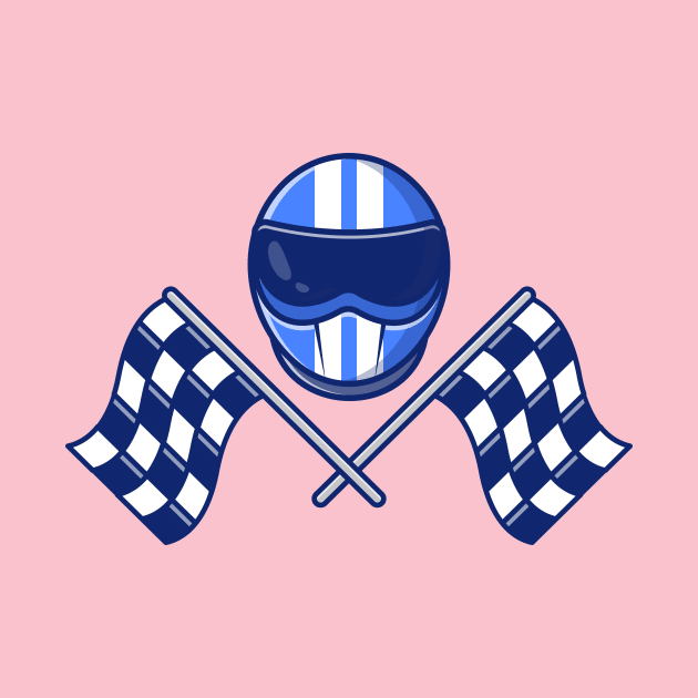 Helmet And Racing Flag by Catalyst Labs