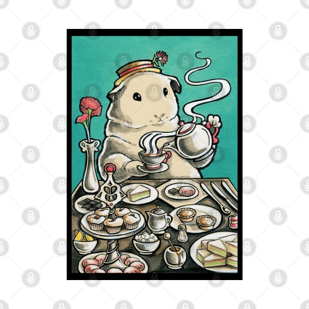 Guinea Pig Tea Party by Nat Ewert Art