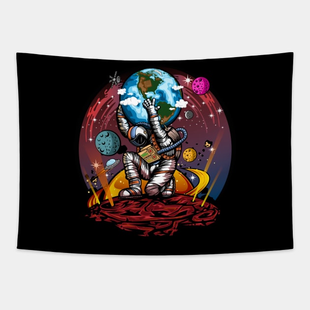 Atlas Space Man Tapestry by adamzworld