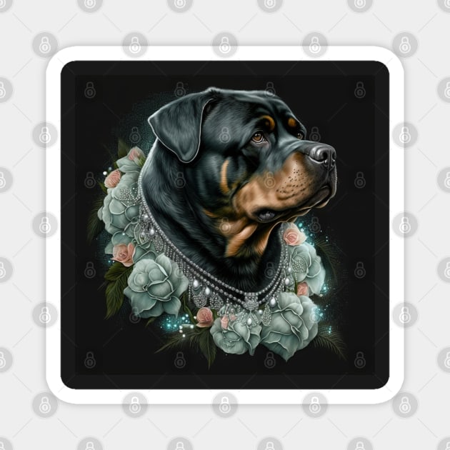 Dark Diva Rottweiler Magnet by Enchanted Reverie