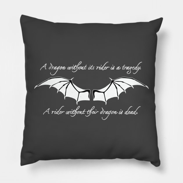 Fourth Wing Tairn Dragon Wings Book Series Pillow by thenewkidprints