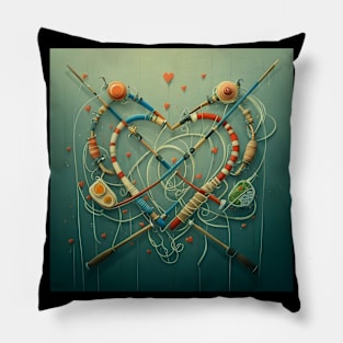 Fishing Hearts Of Love 10 Pillow