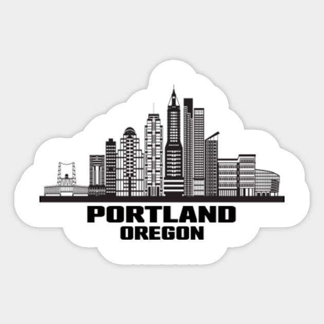 Portland Oregon Skyline Portland Sticker Teepublic Download 1,170 portland skyline free vectors. teepublic