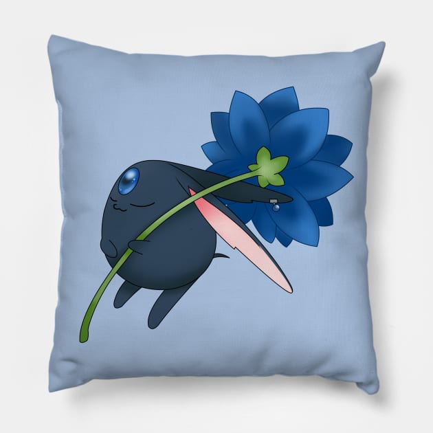 Black Mokona Flower Pillow by Nykos