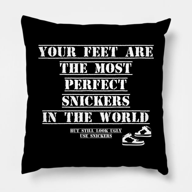 Feet Snickers Pillow by grado