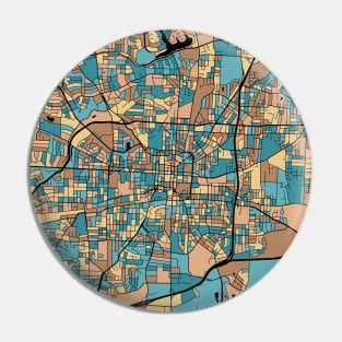 Greensboro Map Pattern in Mid Century Pastel Pin