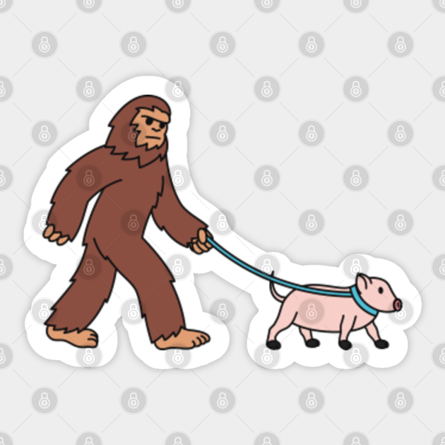 Bigfoot Walking Mini Pig Mini Pig Sticker Teepublic Bigfoot Walking Mini Pig Mini Pig Sticker Teepublic