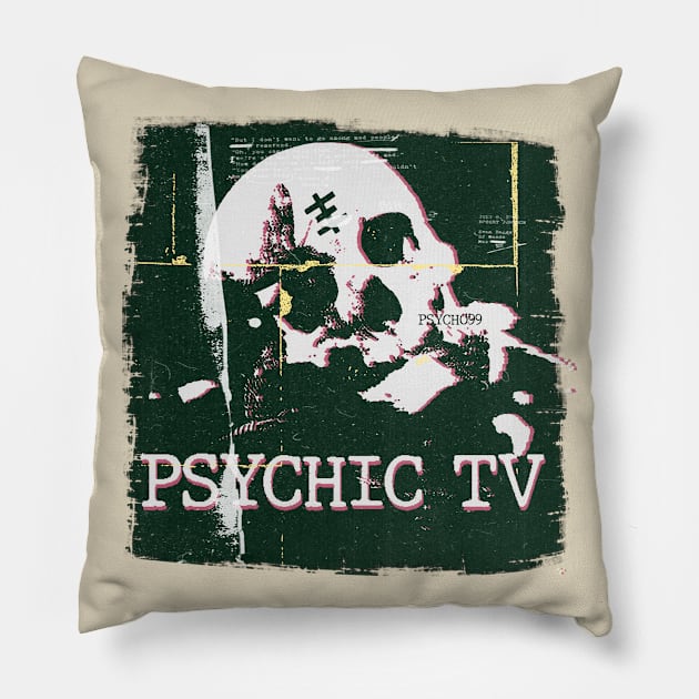 psychic tv // fanart Pillow by psninetynine