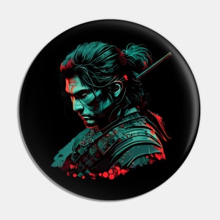 Samurai print Pin