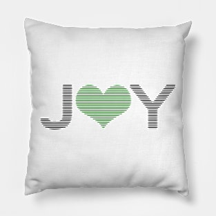 Joy - heart - black and green. Pillow