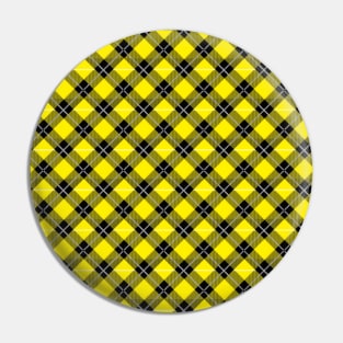 Diagonal Yellow and Black Flannel-Plaid Pattern Pin