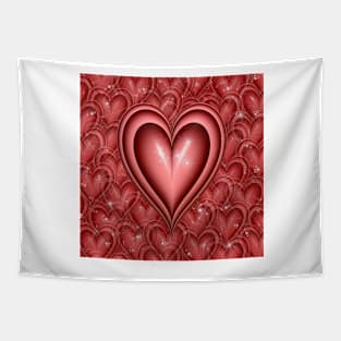 Red Floating Hearts Tapestry