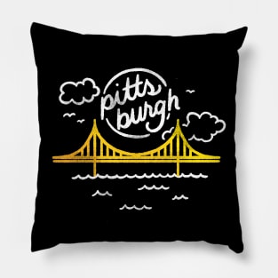 Pittsburgh Yellow Bridge Pillow