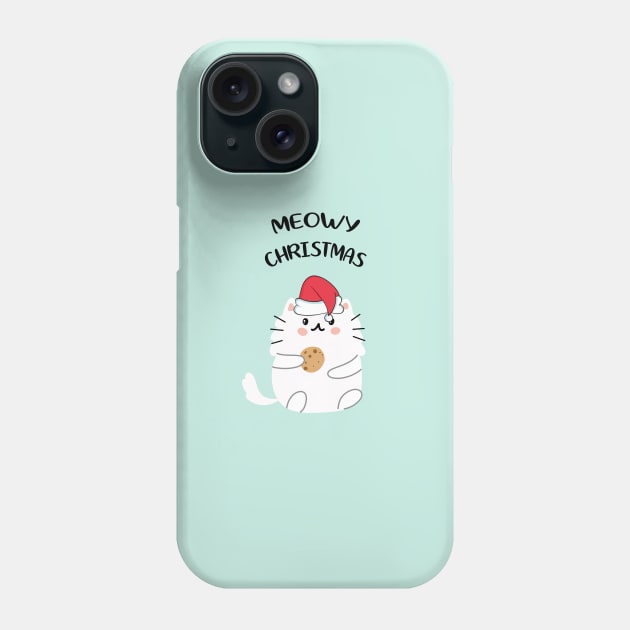 Meowy Christmas Phone Case by Dizzyland