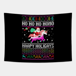 Ho Ho Ho Happy Hologays Funny Christmas LGBT Tapestry