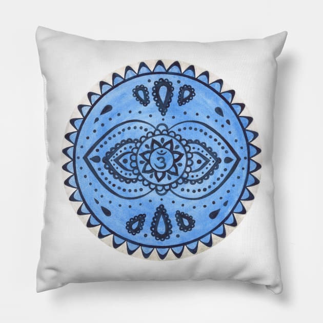 Mandala brow chakra Pillow by Kunst und Kreatives