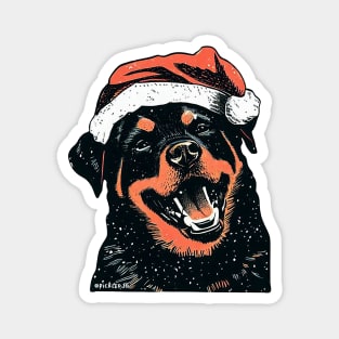 Rottweiler in a Santa Hat Magnet