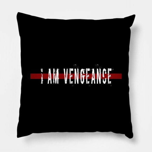 I AM VENGEANCE black artwork Pillow by Created by JR