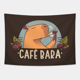 CafeBara- Cute Capybara Coffee Tapestry